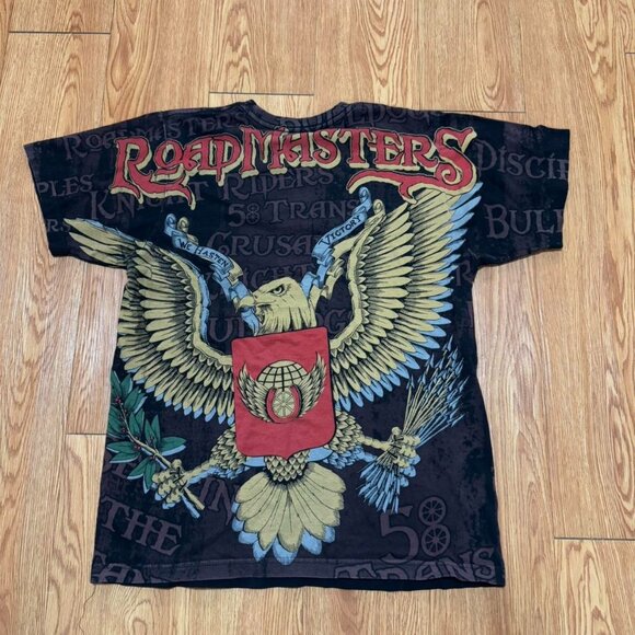 Apprime Courage Above All Y2K Biker AOP Eagle Skater Gothic Grunge Shirt - Picture 2 of 6